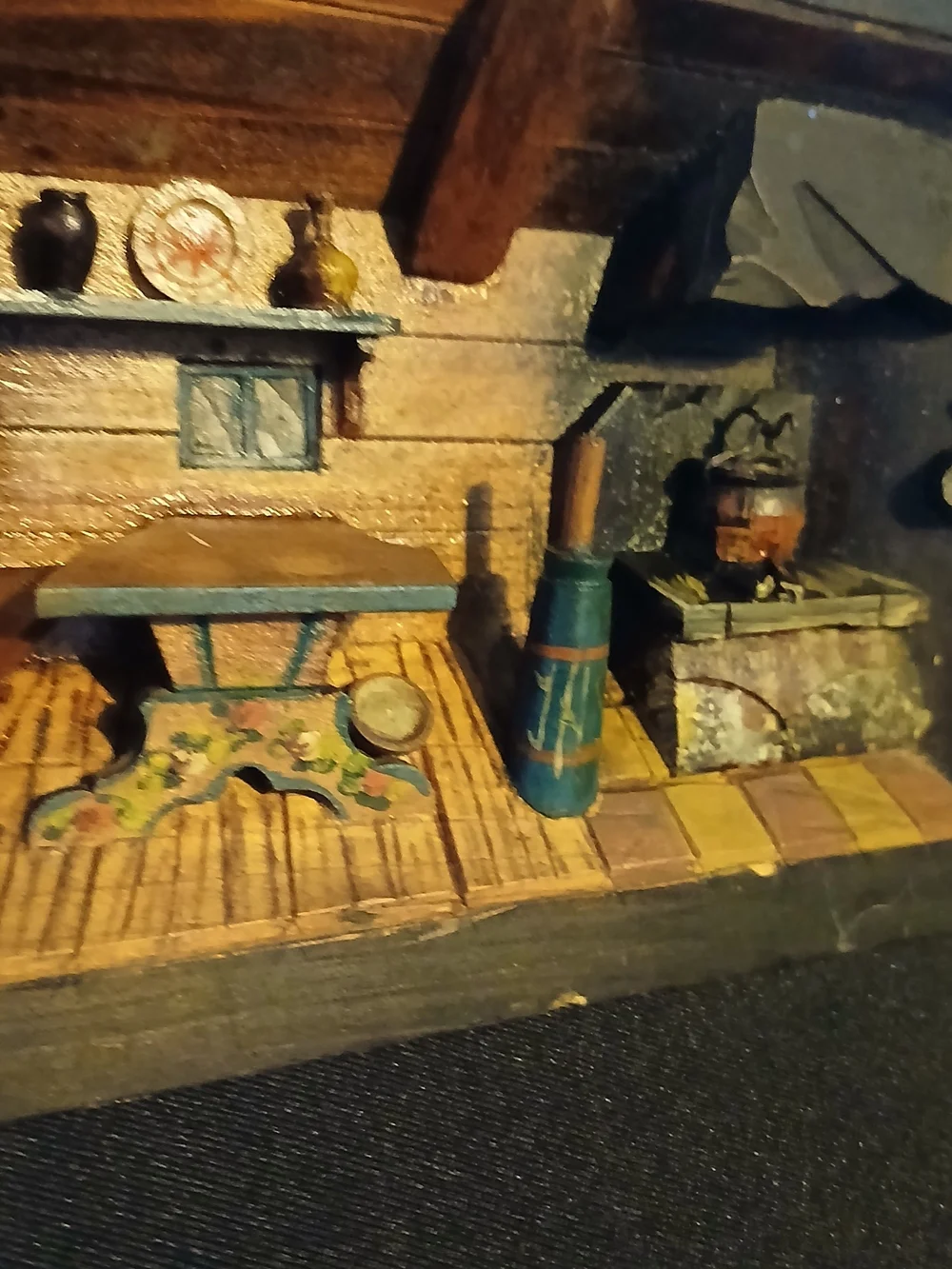 Vintage Handcrafted Rustic Miniature Kitchen Shadowbox Wall Decor